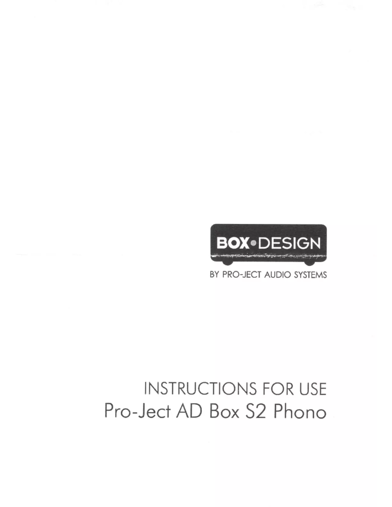 Page 1 de la notice Manuel utilisateur Pro-Ject AD Box 52 Phono
