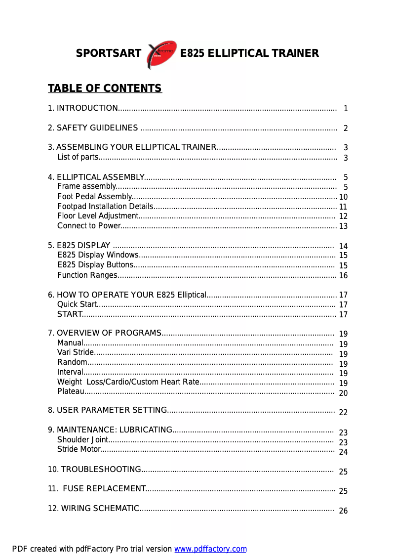 Image de la première page du manuel de l'appareil E825