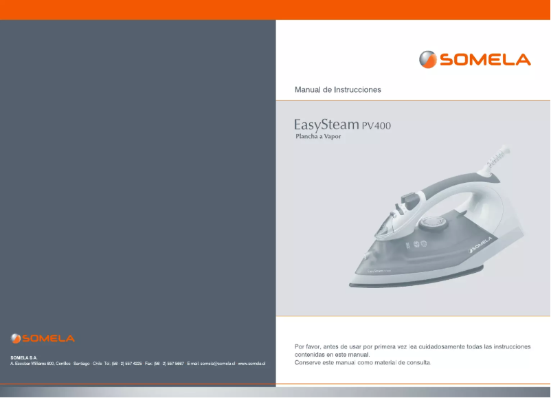 Page 1 de la notice Manuel utilisateur Somela EasySteam PV400