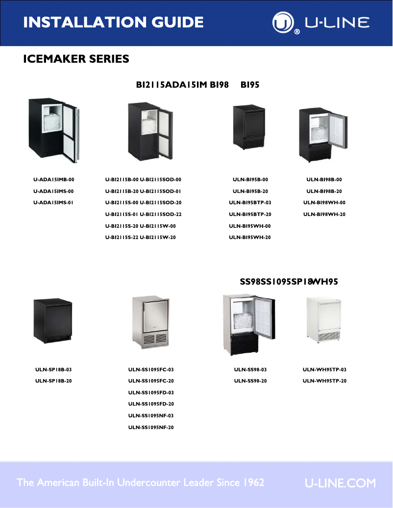 Page n°1 - Manuel utilisateur U-Line U-BI2115B-00