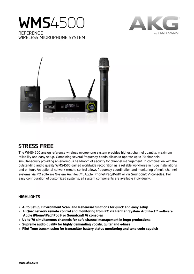 Page n°1 - Manuel utilisateur AKG WMS4500