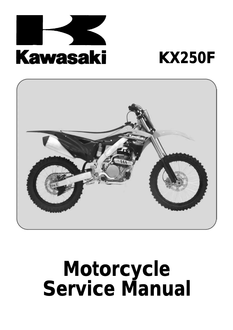 Image de la première page du manuel de l'appareil KX250F (2013)