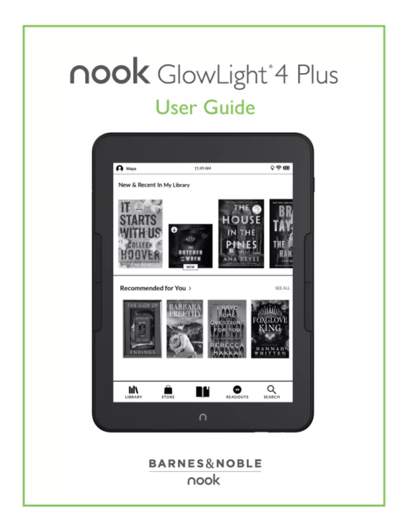 Page n°1 - Manuel utilisateur Barnes & Noble Nook GlowLight 4 Plus