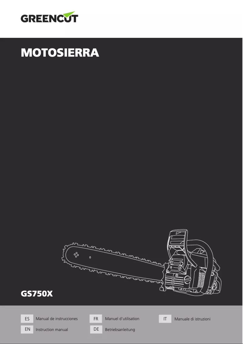 Page 1 de la notice Manuel utilisateur Greencut GS750X