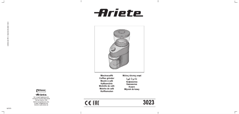 Page n°1 - Manuel utilisateur Ariete 3023