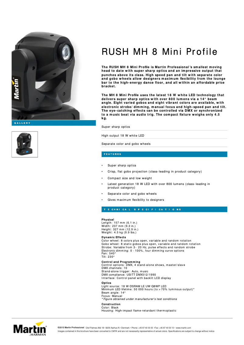 Image de la première page du manuel de l'appareil RUSH MH 8 Mini Profile