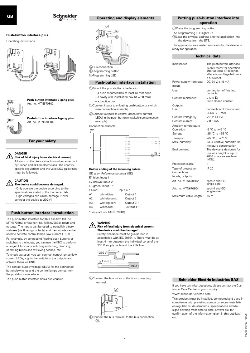 Page n°1 - Manuel utilisateur Schneider MTN670804
