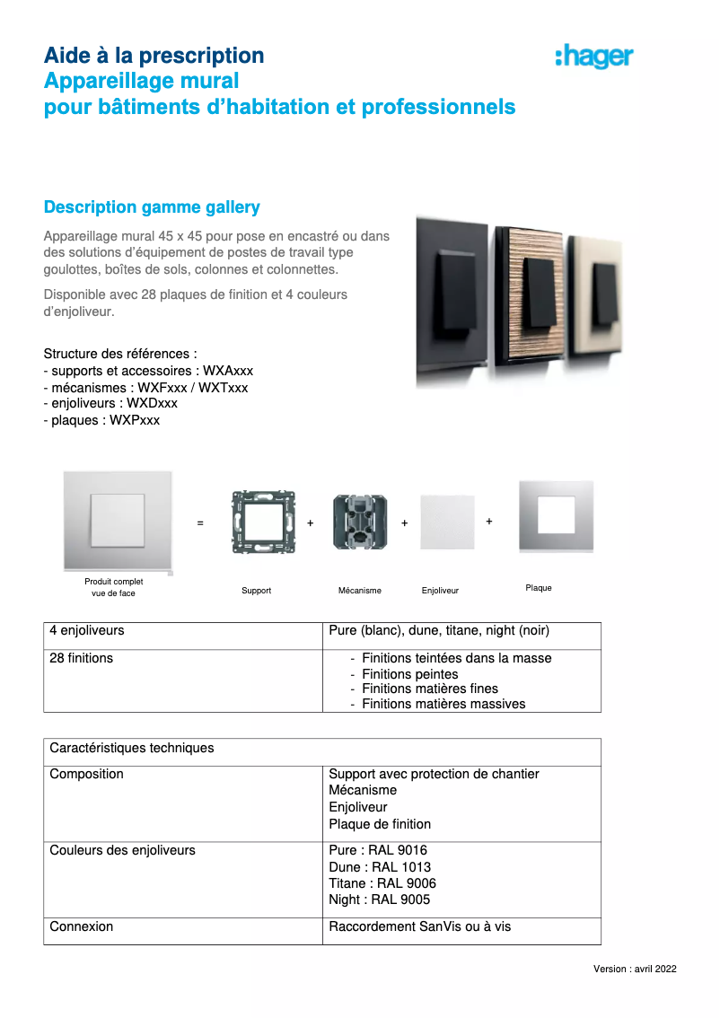Page n°1 - Brochure Hager WXF224