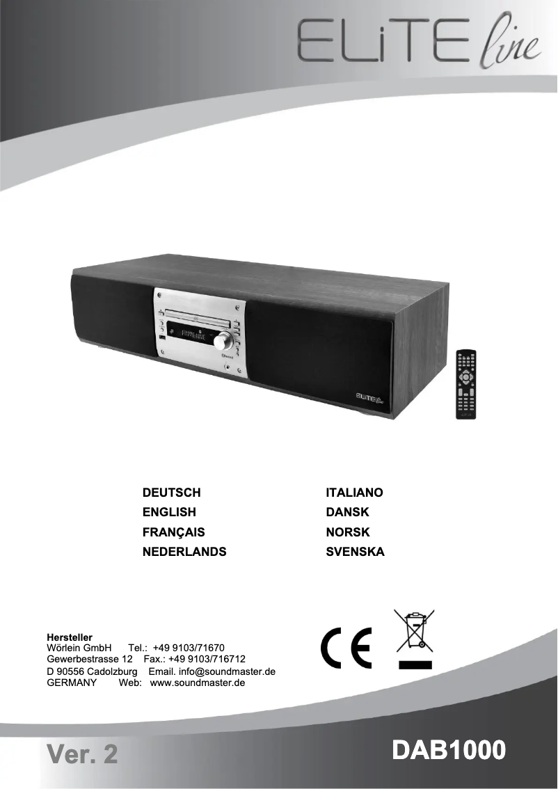 Page 1 de la notice Manuel utilisateur Soundmaster DAB1000