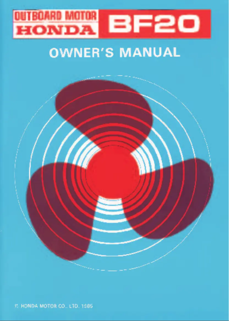 Page 1 de la notice Manuel utilisateur Honda BF20 (1986)