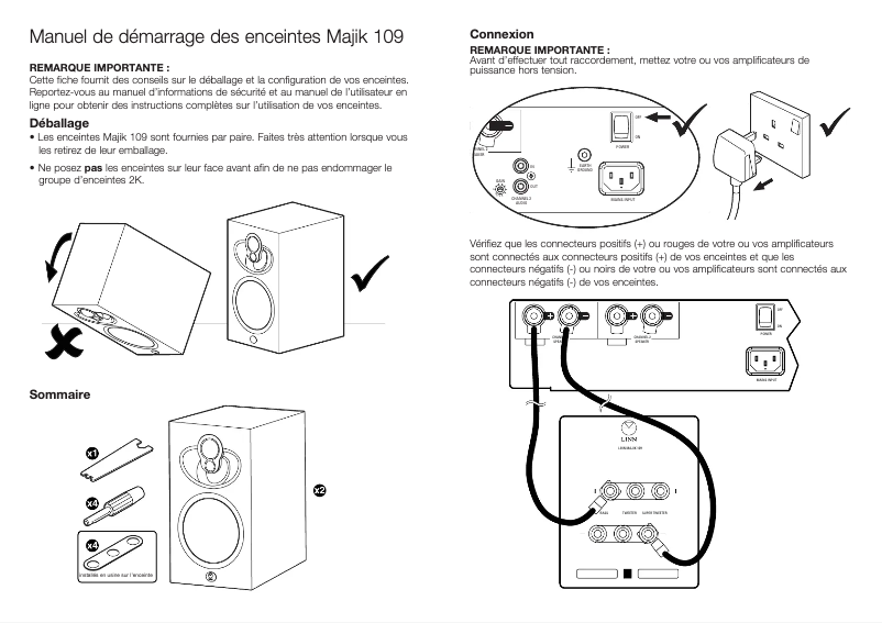 Page 1 de la notice Guide de démarrage rapide Linn Majik