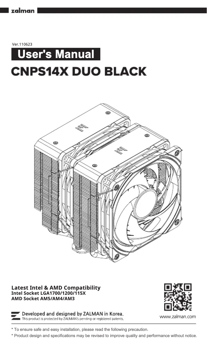 Página 1 del manual Manual de usuario Zalman CNPS14X DUO