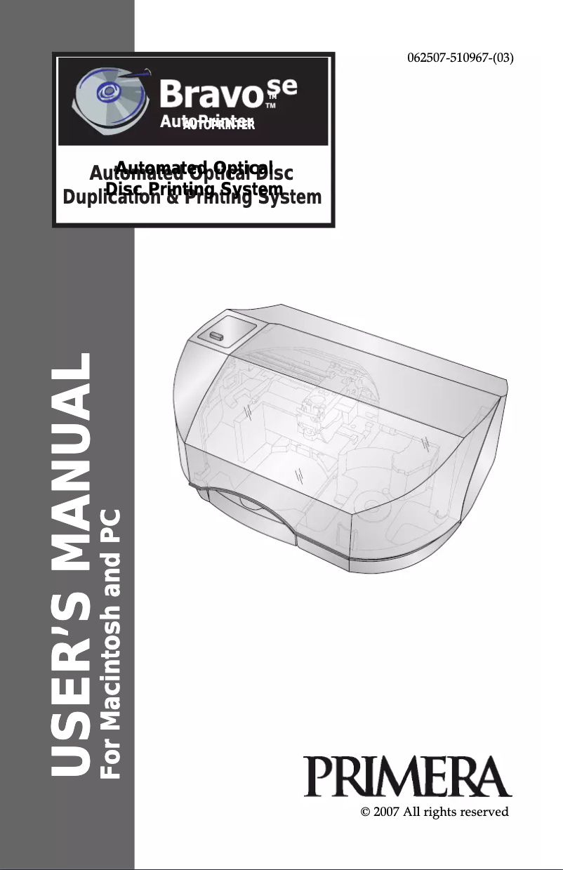 Image de la première page du manuel de l'appareil Bravo SE