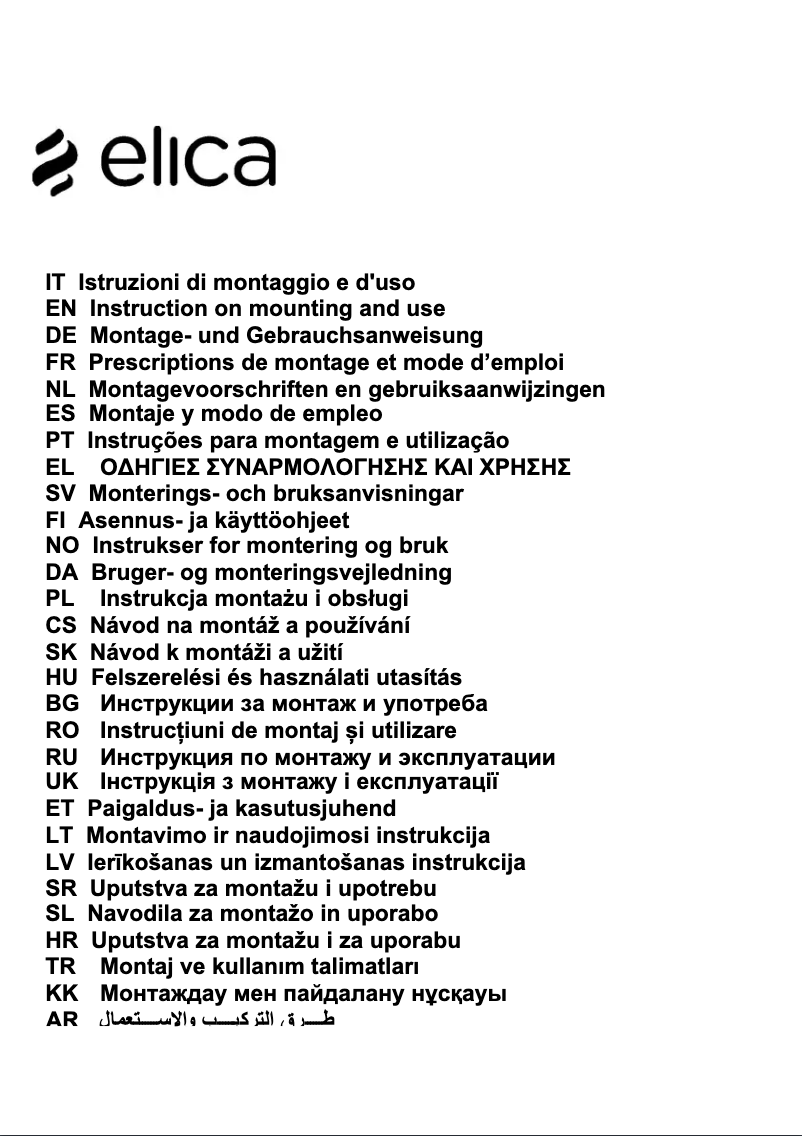 Page n°1 - Manuel utilisateur Elica OM Air PRF0094734
