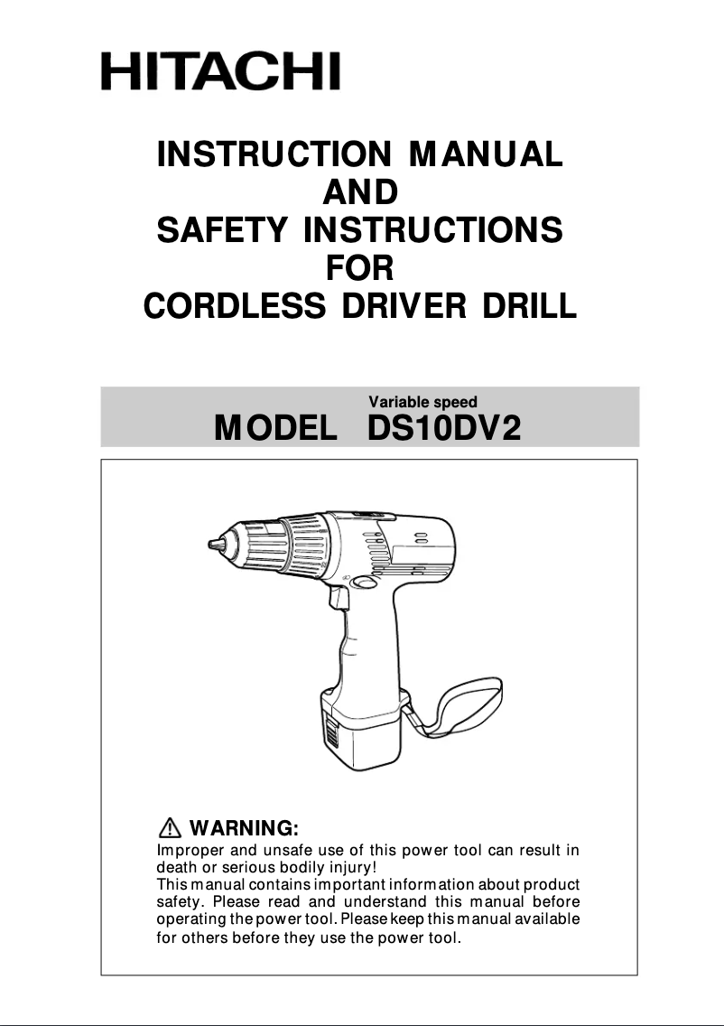 Page n°1 - Manuel utilisateur Hitachi DS 10DV2
