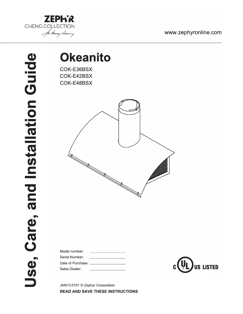 Page 1 de la notice Manuel utilisateur Zephyr COKE36BSX