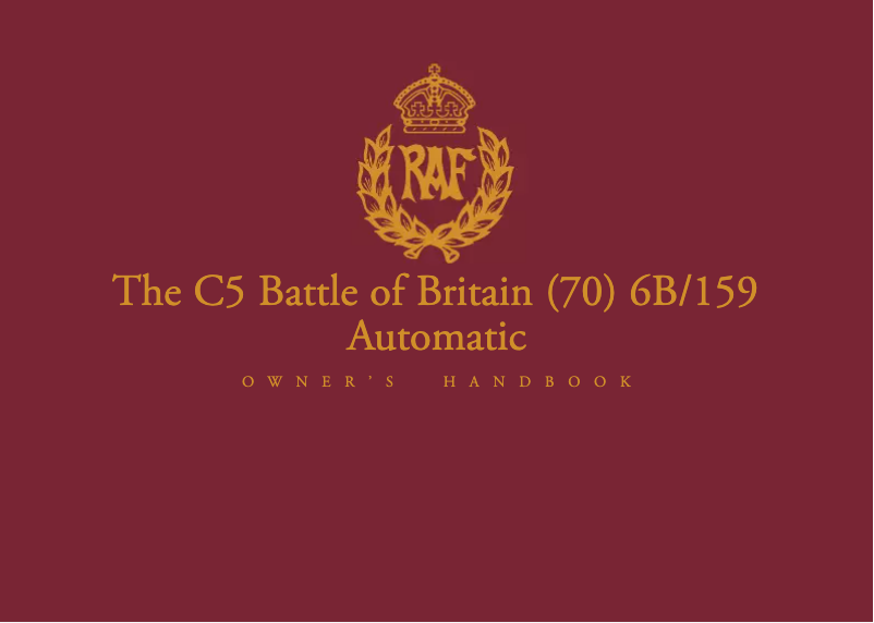 Page 1 de la notice Manuel utilisateur Christopher Ward C5 Battle of Britain