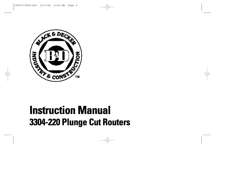 Page n°1 - Manuel utilisateur Black & Decker 3304-220