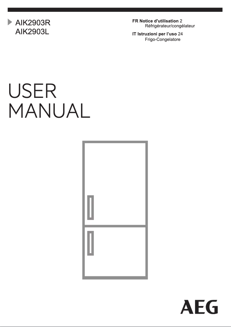 Page n°1 - Manuel utilisateur AEG AIK2903L
