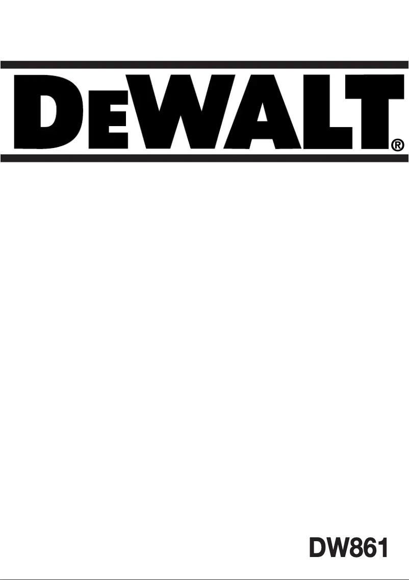 Page 1 de la notice Manuel utilisateur DeWalt DW861