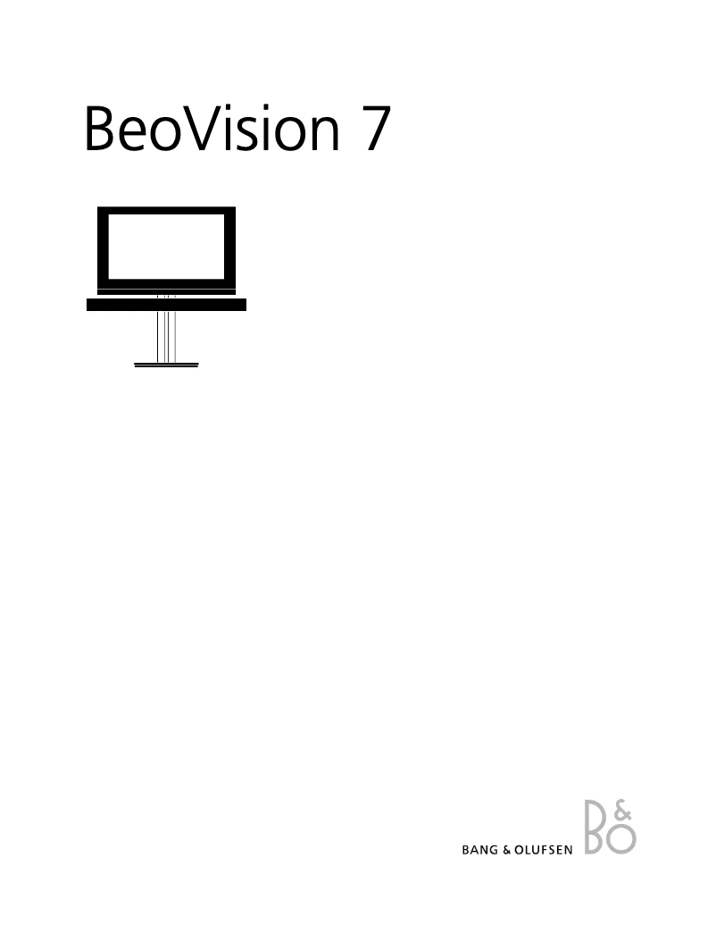 Page 1 of the manual User Manual Bang & Olufsen Beovision 7-55