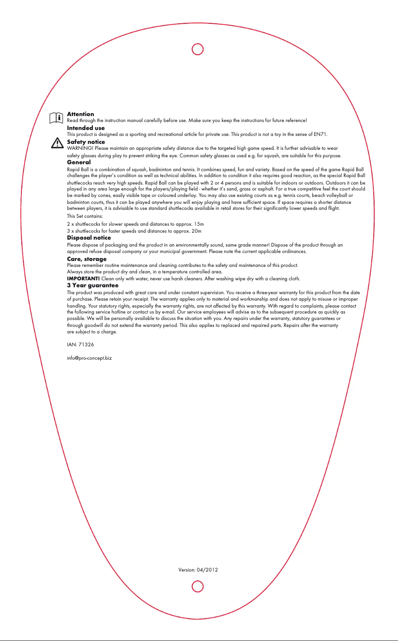 Página 1 del manual Manual de usuario Crivit IAN 71326