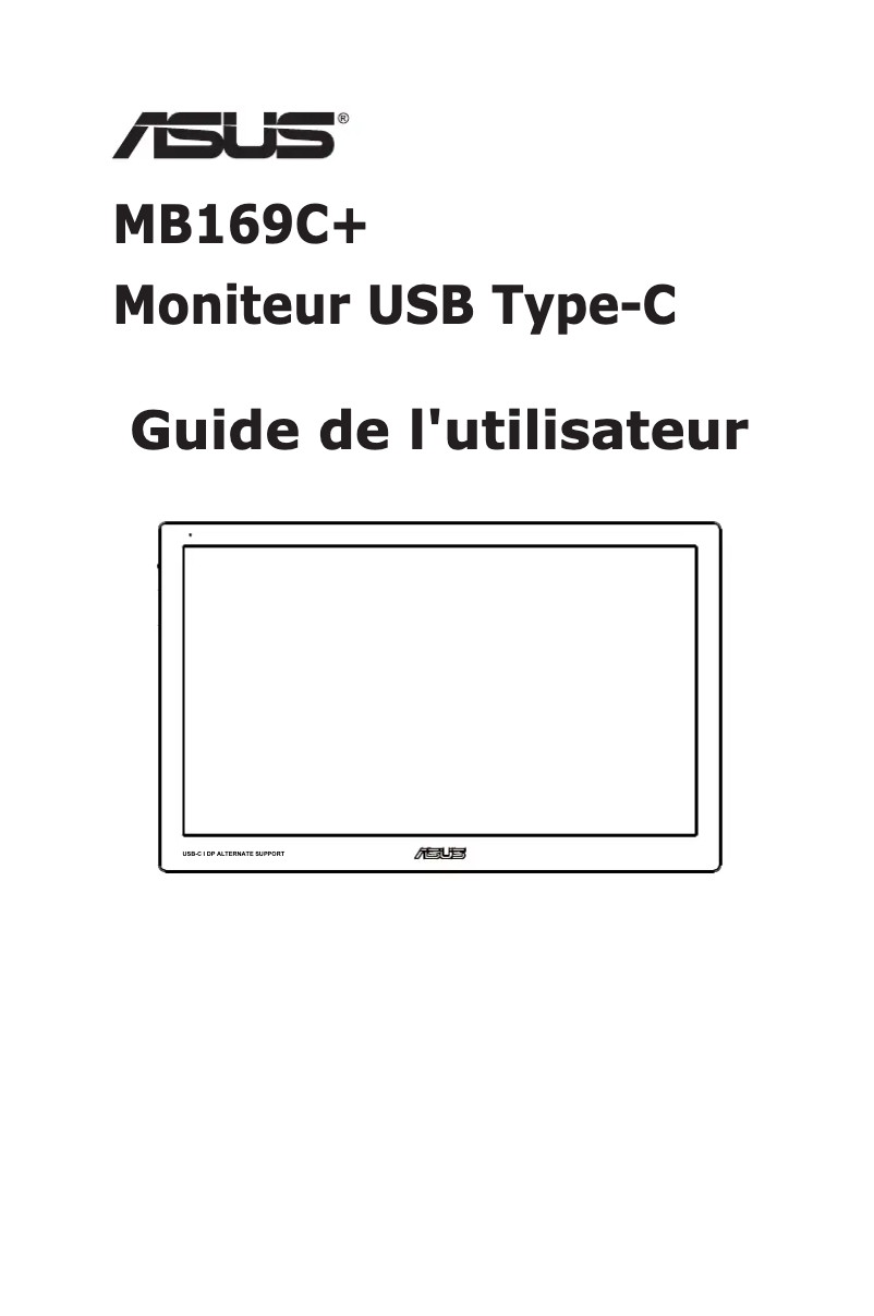 Page n°1 - Manuel utilisateur Asus MB169C+