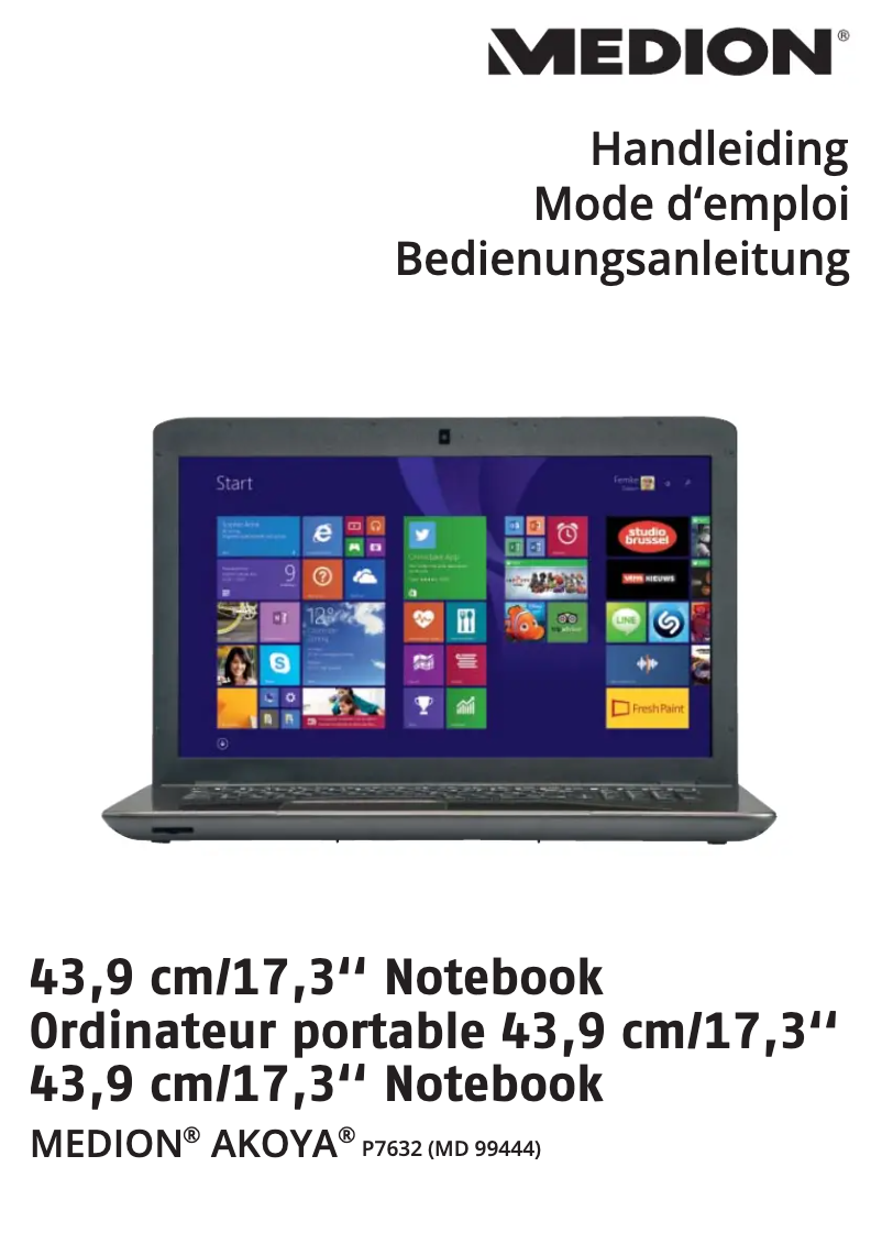 Page 1 de la notice Manuel utilisateur Medion Akoya P7632 MD 99444