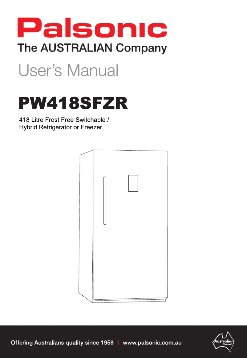 Page n°1 - Manuel utilisateur Palsonic PS418SFZR