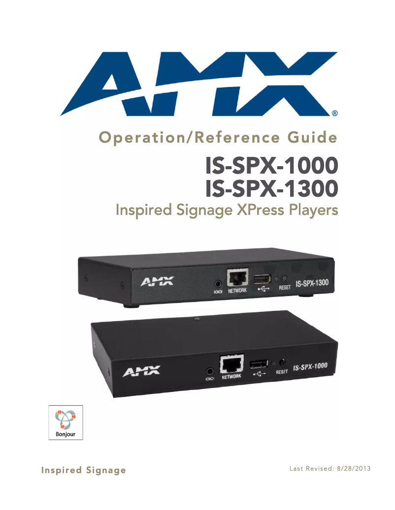 Page 1 de la notice Manuel utilisateur AMX Inspired XPress IS-SPX-1300