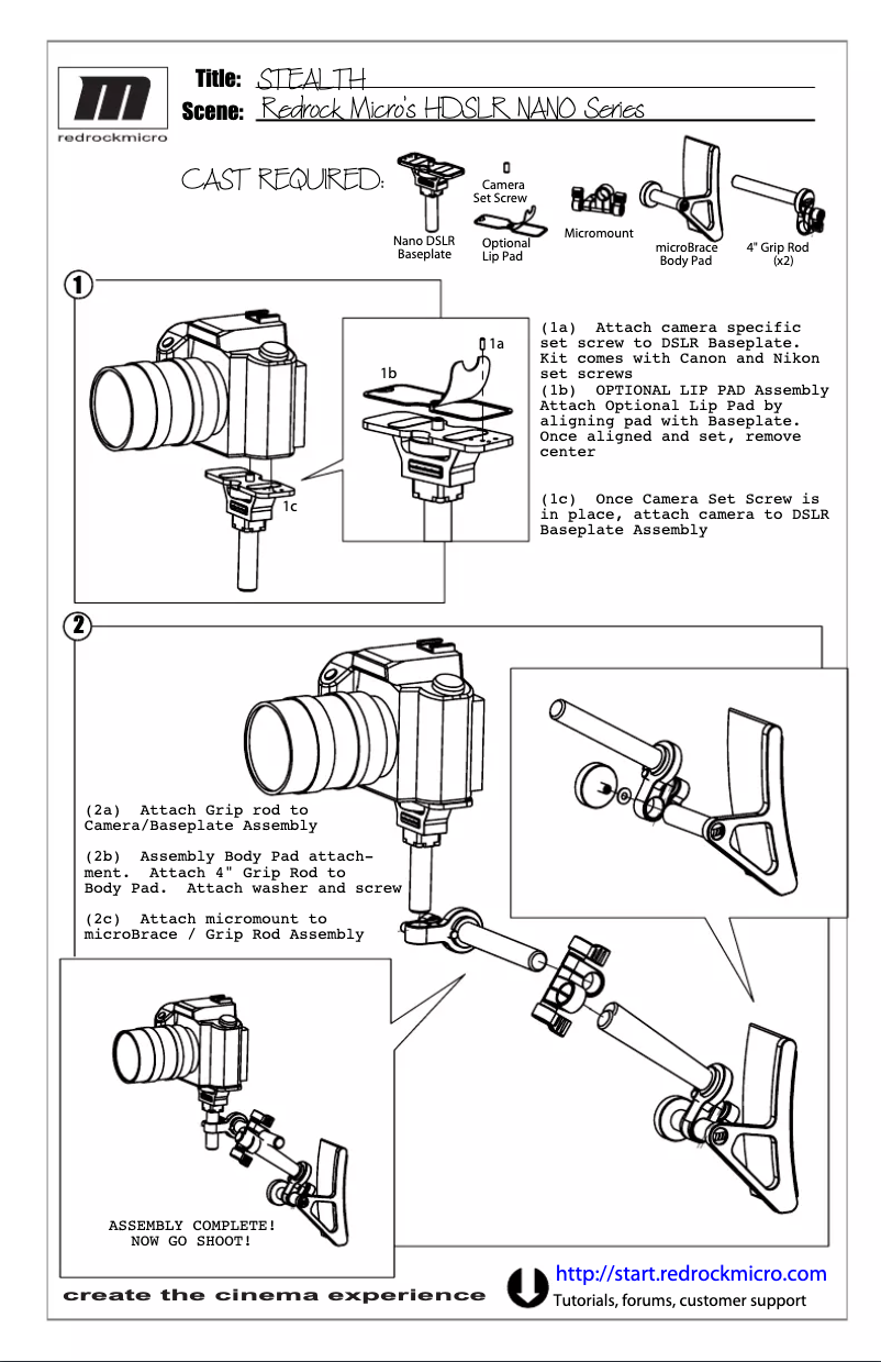 Page n°1 - Manuel utilisateur Redrock Micro Nano Stealth
