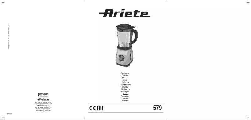 Página 1 del manual Manual de usuario Ariete 579