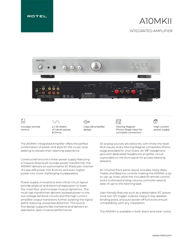 Image de la première page du manuel de l'appareil A10 MKII