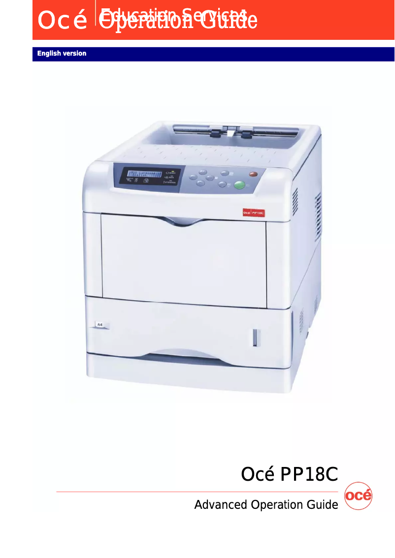 Page n°1 - Manuel utilisateur Océ PP18C