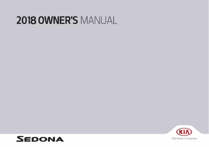 Page 1 de la notice Manuel utilisateur Kia Sedona (2018)