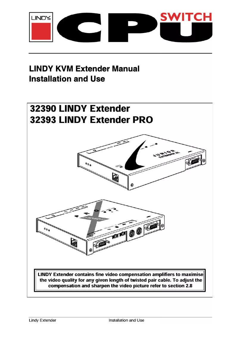 Page n°1 - Manuel utilisateur Lindy 32391