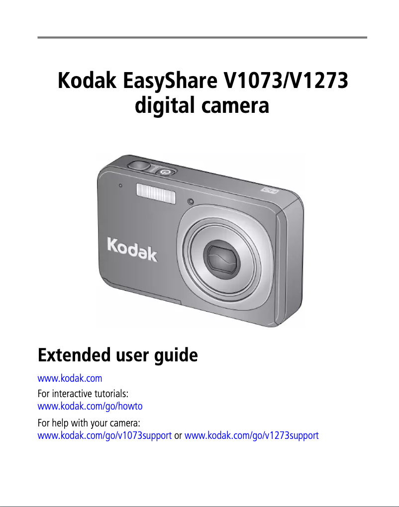 Page 1 de la notice Manuel utilisateur Kodak EasyShare V1073