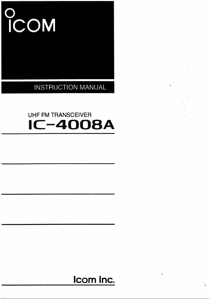 Image de la première page du manuel de l'appareil IC-4008A
