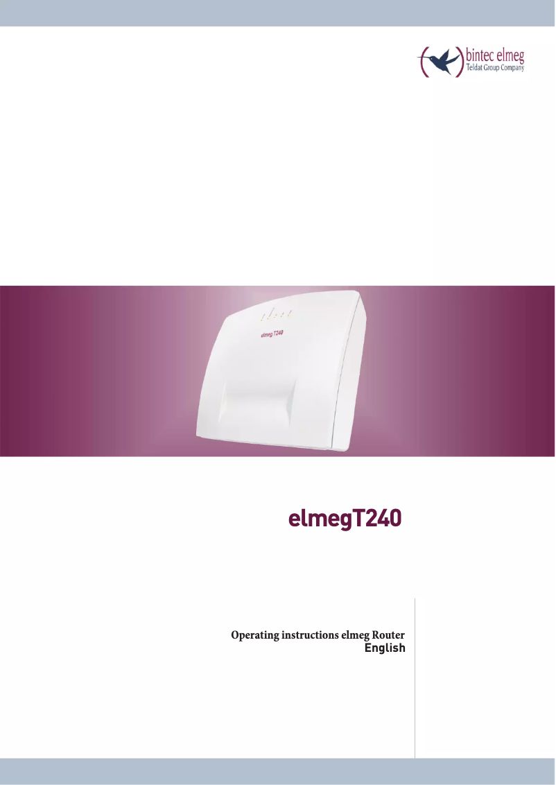 Page n°1 - Manuel utilisateur Bintec-elmeg Elmeg T240