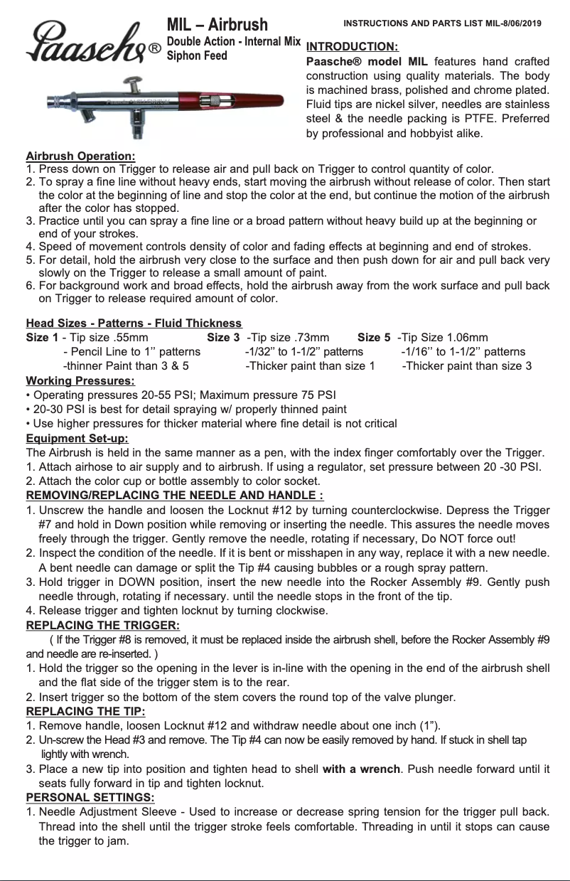 Image de la première page du manuel de l'appareil MIL-3AS