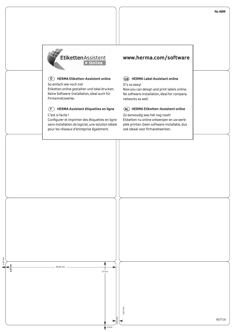 Page 1 de la notice Manuel utilisateur Herma 8330