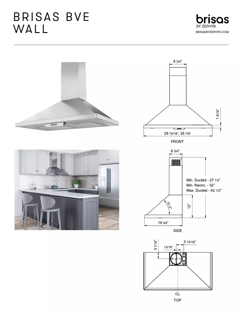 Page n°1 - Fiche technique Zephyr BVEE30BS