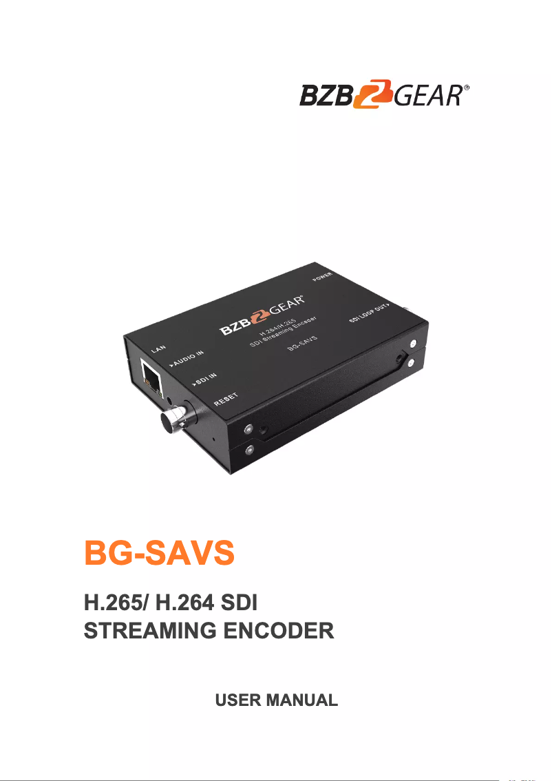 Page 1 de la notice Manuel utilisateur BZBGear SAVS