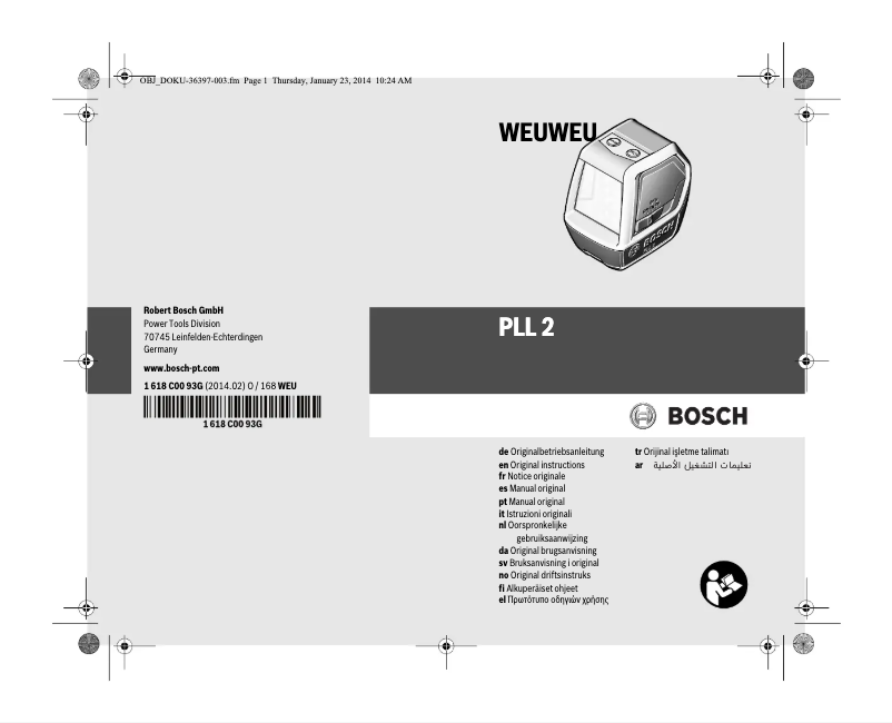 Page n°1 - Manuel utilisateur Bosch PLL 2