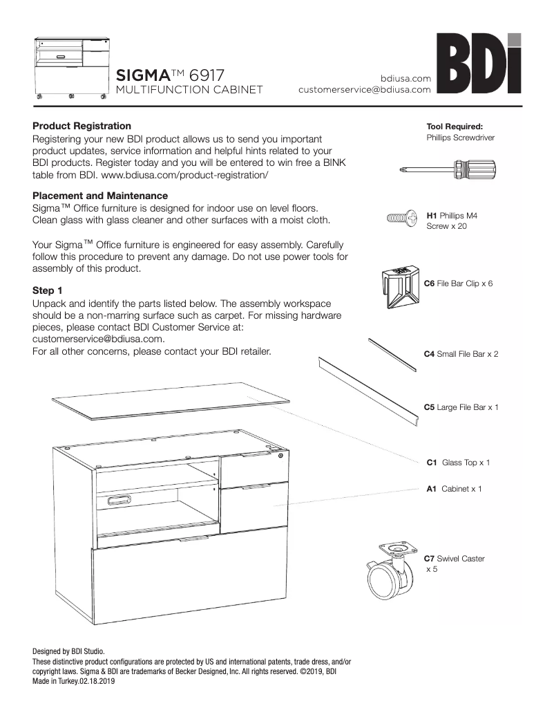 Page n°1 - Manuel utilisateur BDI Sigma 6917