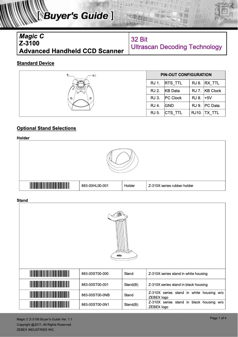 Page n°1 - Manuel utilisateur Zebex Z-3100 (K)(B)