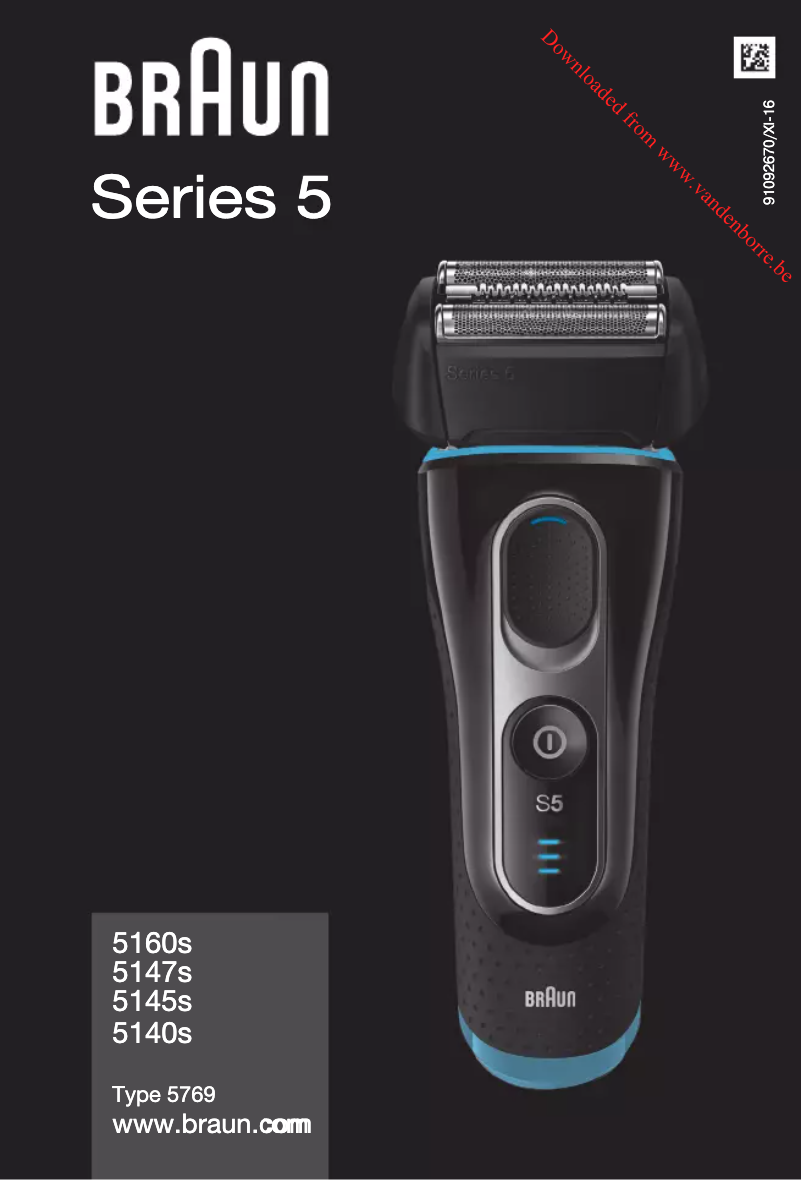 Image de la première page du manuel de l'appareil Series 5 5160s