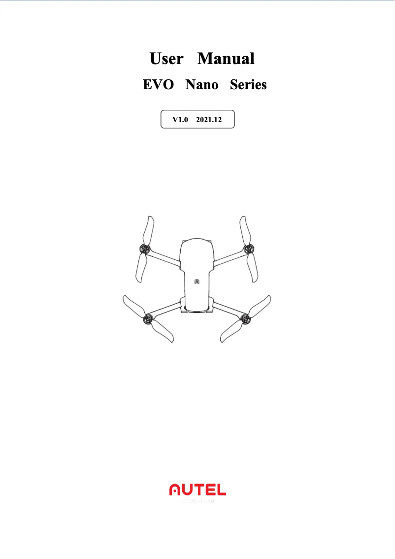 Image de la première page du manuel de l'appareil EVO Nano
