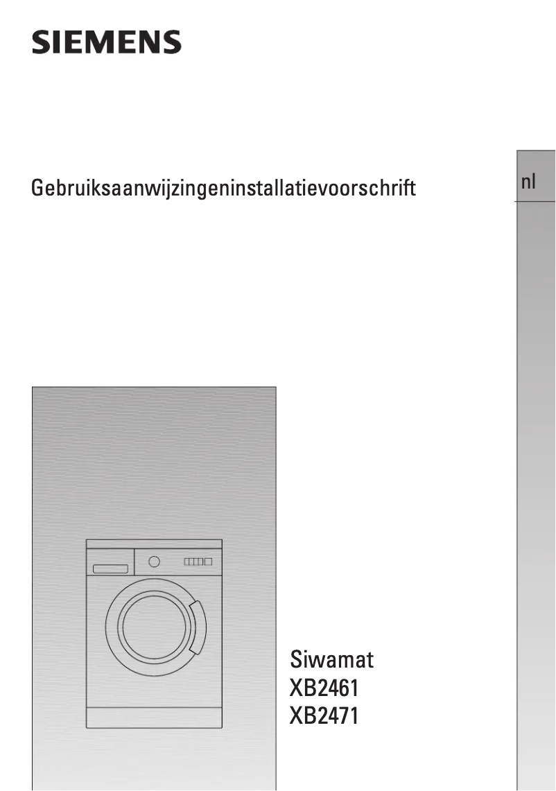 Page 1 de la notice Manuel utilisateur Siemens WXB2461