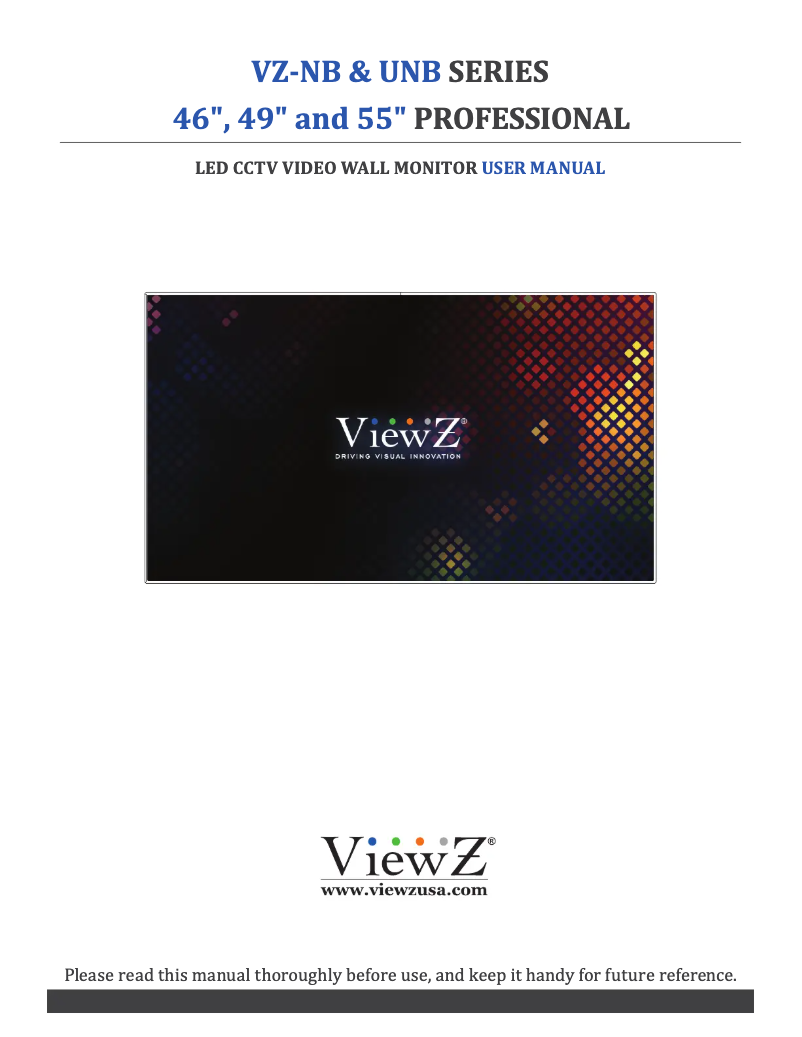 Page n°1 - Manuel utilisateur ViewZ VZ-49UNB